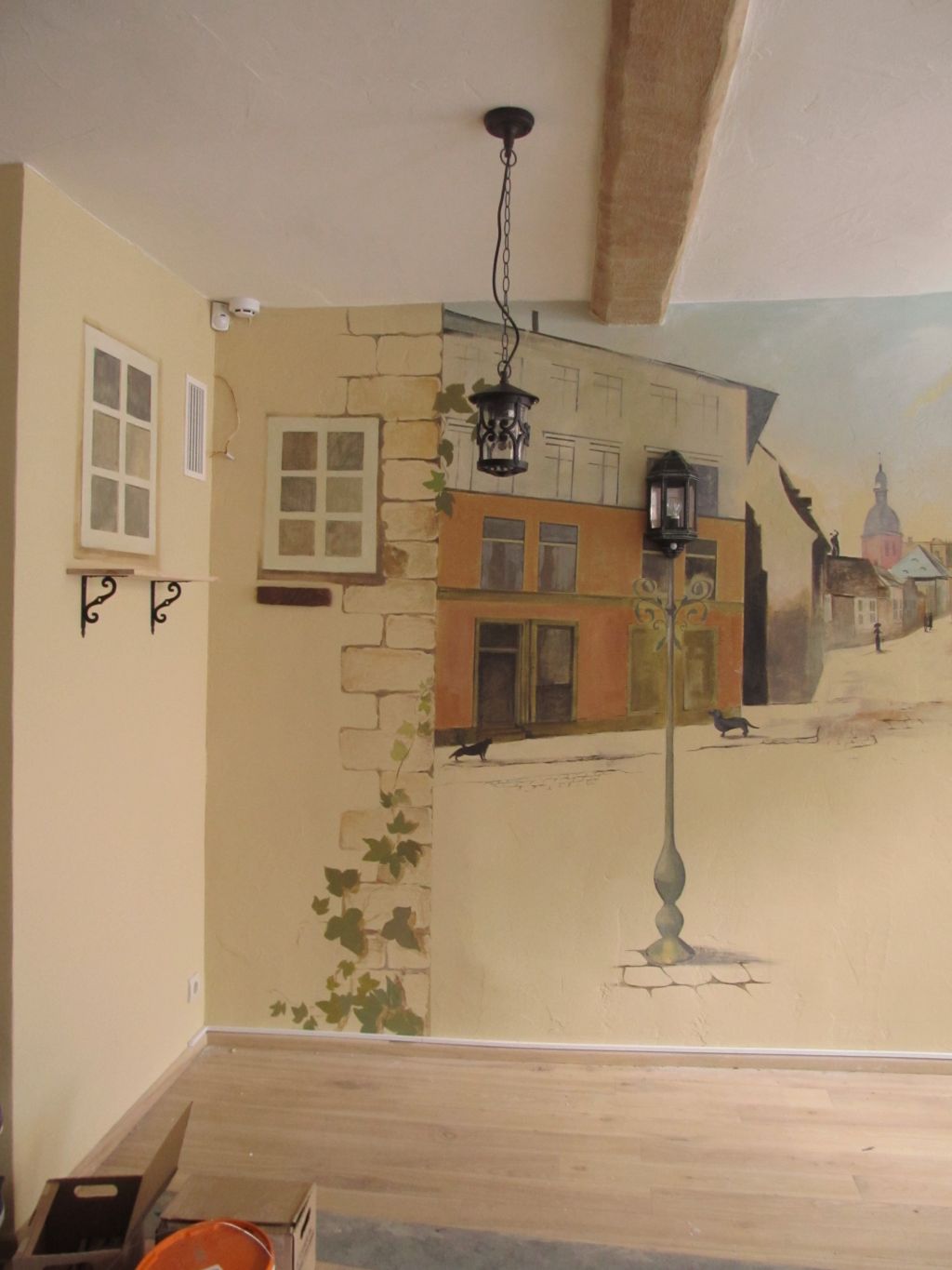 Sienas gleznojums kafejnīcai Doma laukumā Jaunielā